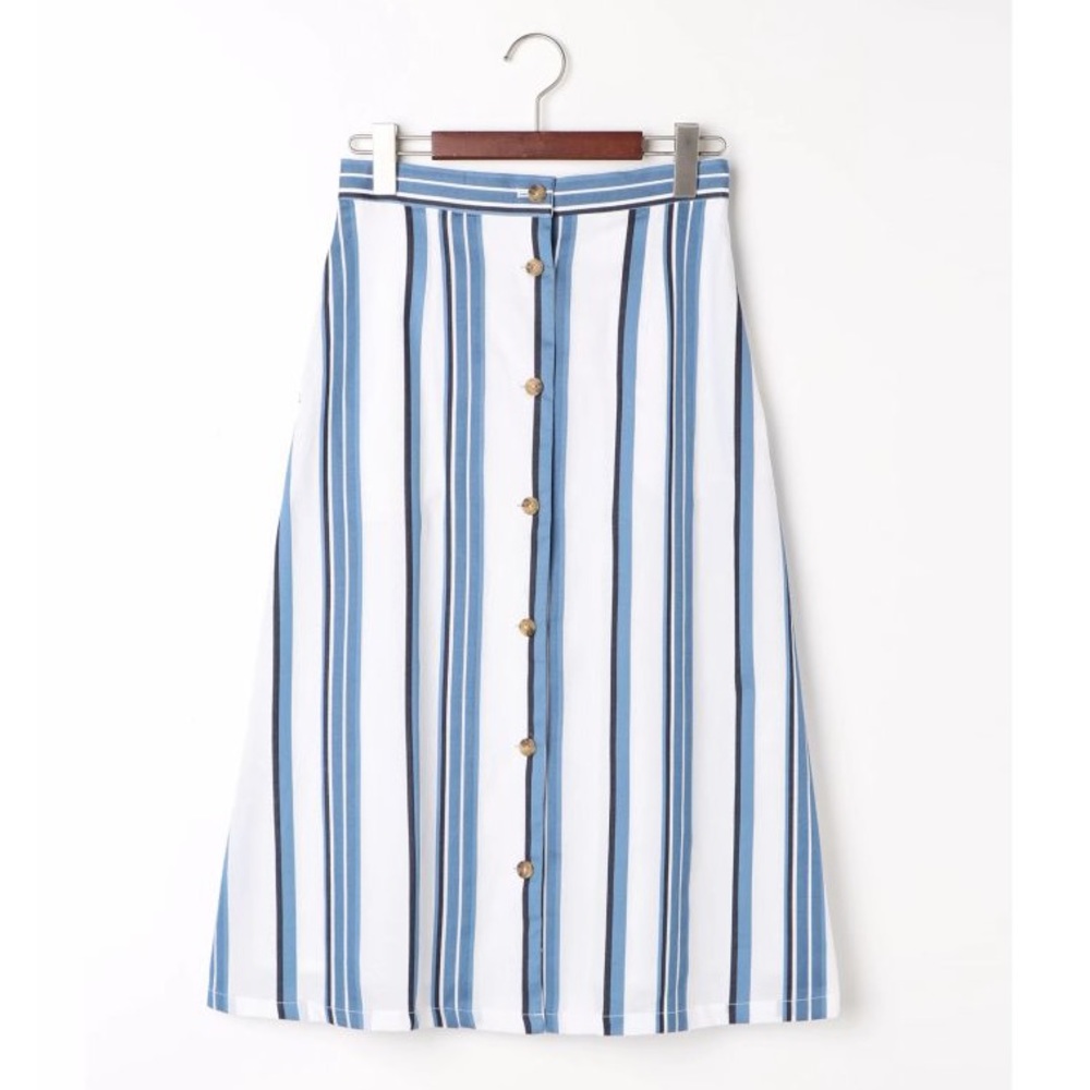 Te ChiChi blue striped midi long skirt